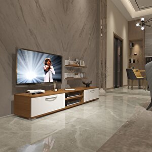 Eko 4 Mdf Dvd Tv Ünitesi Tv Sehpası Ceviz Beyaz