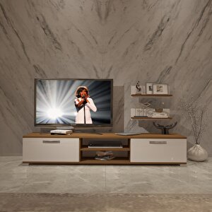 Eko 4 Mdf Dvd Tv Ünitesi Tv Sehpası Ceviz Beyaz