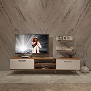 Eko 4 Mdf Dvd Silver Tv Ünitesi Tv Sehpası Ceviz Beyaz