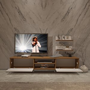 Eko 4 Mdf Dvd Silver Tv Ünitesi Tv Sehpası Ceviz Beyaz