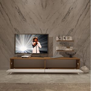 Eko 4 Mdf Std Retro Tv Ünitesi Tv Sehpası Ceviz Beyaz