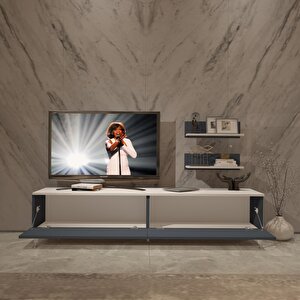 Eko 4 Mdf Std Silver Tv Ünitesi Tv Sehpası Beyaz - Antrasit