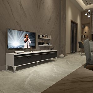 Eko 4 Mdf Std Silver Tv Ünitesi Tv Sehpası Beyaz - Siyah