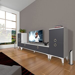 Eko On2 Mdf Std Gold Tv Ünitesi Tv Sehpası Beyaz - Antrasit