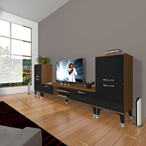 Eko On2 Mdf Dvd Silver Tv Ünitesi Tv Sehpası Ceviz-Siyah