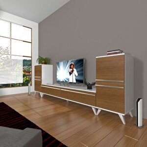 Eko On2 Mdf Std Retro Tv Ünitesi Tv Sehpası Beyaz - Ceviz