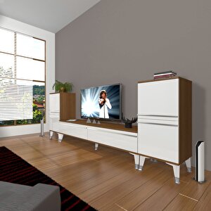 Eko On2 Mdf Std Silver Tv Ünitesi Tv Sehpası Ceviz Beyaz