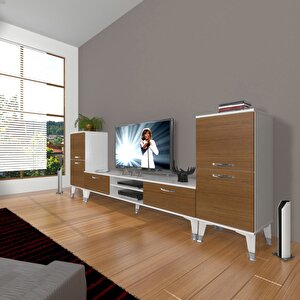 Eko On2 Slm Dvd Silver Tv Ünitesi Tv Sehpası Beyaz - Ceviz