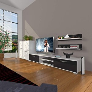 Eko On Mdf Dvd Tv Ünitesi Tv Sehpası Beyaz - Siyah