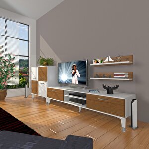 Eko On Mdf Dvd Silver Tv Ünitesi Tv Sehpası Beyaz - Ceviz