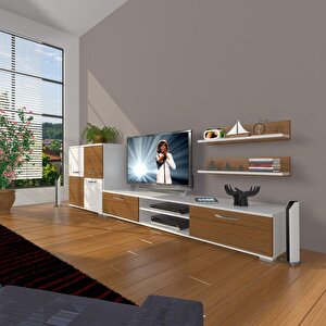 Eko On Slm Dvd Tv Ünitesi Tv Sehpası Beyaz - Ceviz