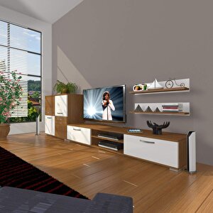 Eko On Slm Dvd Tv Ünitesi Tv Sehpası Ceviz Beyaz