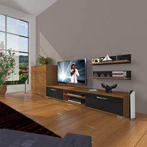 Eko On Slm Dvd Tv Ünitesi Tv Sehpası Ceviz-Siyah
