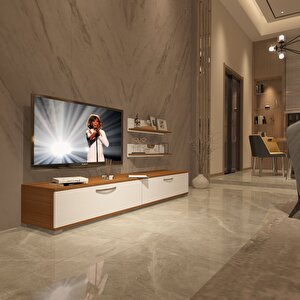 Eko 4 Slm Std Tv Ünitesi Tv Sehpası Ceviz Beyaz