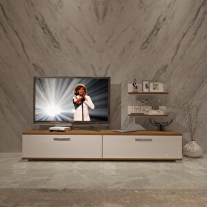 Eko 4 Slm Std Tv Ünitesi Tv Sehpası Ceviz Beyaz