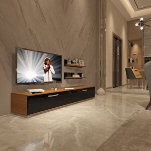 Eko 4 Slm Std Tv Ünitesi Tv Sehpası Ceviz-Siyah