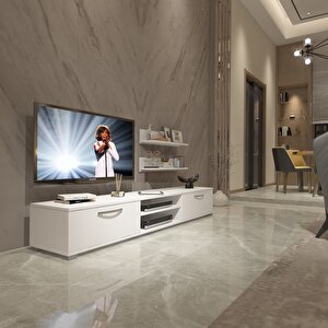 Eko 4 Slm Dvd Tv Ünitesi Tv Sehpası Parlak Beyaz