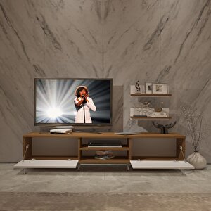 Eko 4 Slm Dvd Silver Tv Ünitesi Tv Sehpası Ceviz Beyaz
