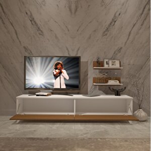 Eko 4 Slm Std Retro Tv Ünitesi Tv Sehpası Beyaz - Ceviz