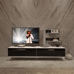 Eko 4 Slm Std Retro Tv Ünitesi Tv Sehpası Beyaz - Siyah