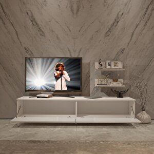 Eko 4 Slm Std Silver Tv Ünitesi Tv Sehpası Parlak Beyaz
