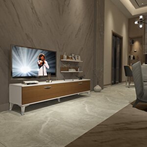Eko 4 Slm Std Silver Tv Ünitesi Tv Sehpası Beyaz - Ceviz