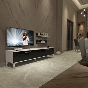 Eko 4 Slm Std Silver Tv Ünitesi Tv Sehpası Beyaz - Siyah