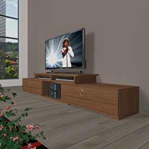 Flex 130 Mdf Gold Tv Ünitesi Tv Sehpası Naturel Ceviz