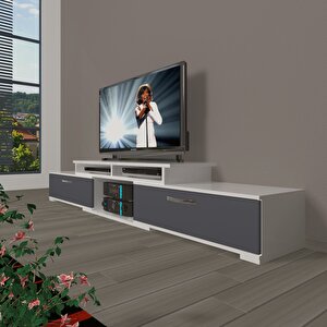 Flex 130 Mdf Tv Ünitesi Tv Sehpası Beyaz - Antrasit