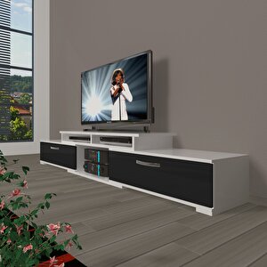 Flex 130 Mdf Tv Ünitesi Tv Sehpası Beyaz - Siyah