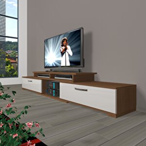 Flex 130 Mdf Tv Ünitesi Tv Sehpası Ceviz Beyaz