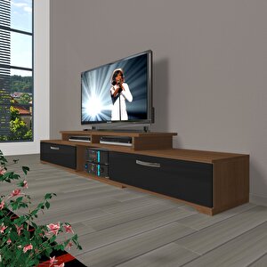 Flex 130 Mdf Tv Ünitesi Tv Sehpası Ceviz-Siyah
