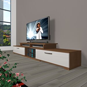 Flex 130 Slm Tv Ünitesi Tv Sehpası Ceviz Beyaz