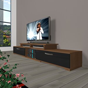 Flex 130 Slm Tv Ünitesi Tv Sehpası Ceviz-Siyah