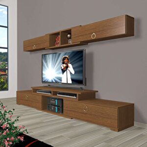 Flex 5130 Mdf Gold Tv Ünitesi Tv Sehpası Naturel Ceviz