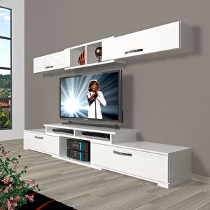 Flex 5130 Mdf Tv Ünitesi Tv Sehpası Parlak Beyaz