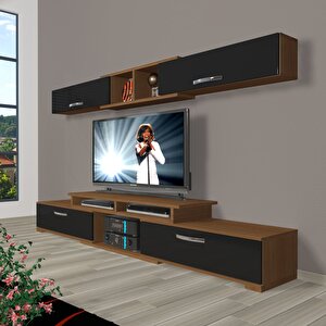 Flex 5130 Mdf Tv Ünitesi Tv Sehpası Ceviz-Siyah