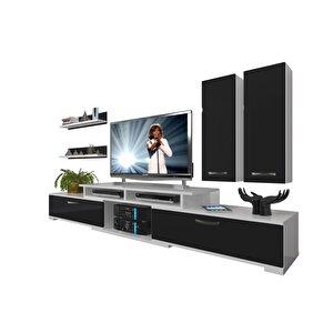 Flex 5d130 Mdf Tv Ünitesi Tv Sehpası Beyaz - Siyah