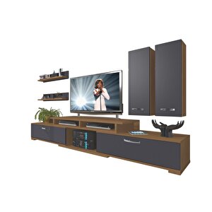 Flex 5d130 Mdf Tv Ünitesi Tv Sehpası Ceviz Antrasit