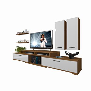 Flex 5d130 Mdf Tv Ünitesi Tv Sehpası Ceviz Beyaz