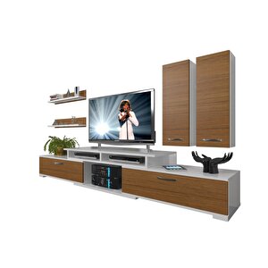 Flex 5d130 Slm Tv Ünitesi Tv Sehpası Beyaz - Ceviz