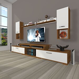 Flex 5da130 Mdf Tv Ünitesi Tv Sehpası Ceviz Beyaz