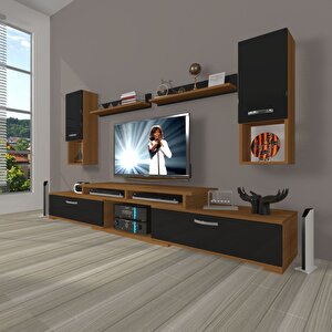 Flex 5da130 Mdf Tv Ünitesi Tv Sehpası Ceviz-Siyah