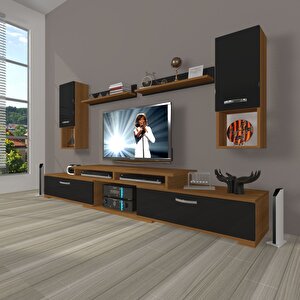 Flex 5da130 Slm Tv Ünitesi Tv Sehpası Ceviz-Siyah