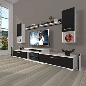 Flex 5da Mdf Tv Ünitesi Tv Sehpası Beyaz - Siyah