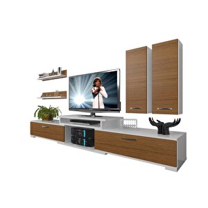 Flex 5d Mdf Tv Ünitesi Tv Sehpası Beyaz - Ceviz