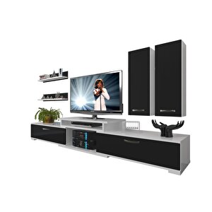 Flex 5d Slm Tv Ünitesi Tv Sehpası Beyaz - Siyah