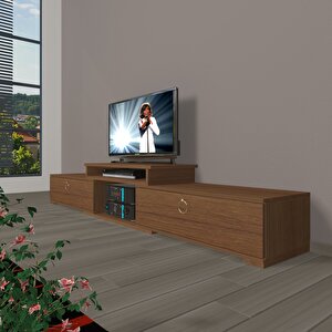 Flex 4 Mdf Gold Tv Ünitesi Tv Sehpası Naturel Ceviz