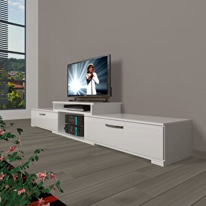Flex 4 Mdf Tv Ünitesi Tv Sehpası Parlak Beyaz