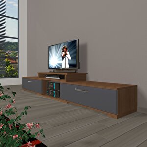 Flex 4 Mdf Tv Ünitesi Tv Sehpası Ceviz Antrasit